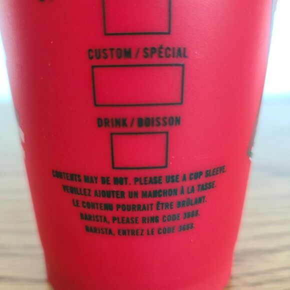 2013 Holiday Christmas Starbucks Red Plastic Collectible Reusable Cup Mug W/Lid - Picture 9 of 15